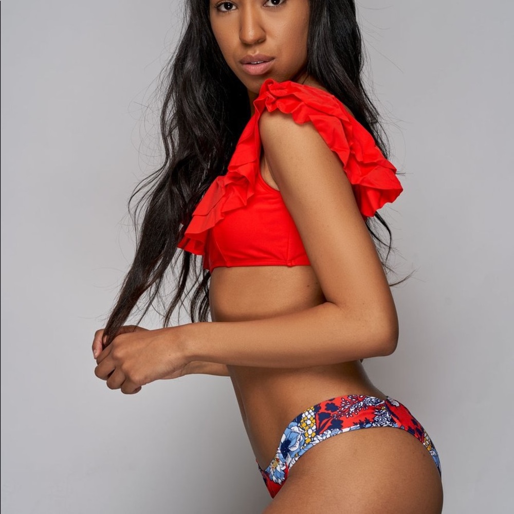 Krista Red Ruffle Swim Set - Picture 2 of 5